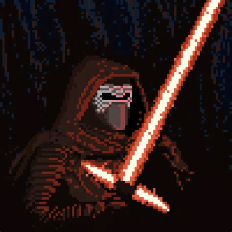 Kylo Ren And Lightsaber Star Wars Pixel Art Animação De Pixel