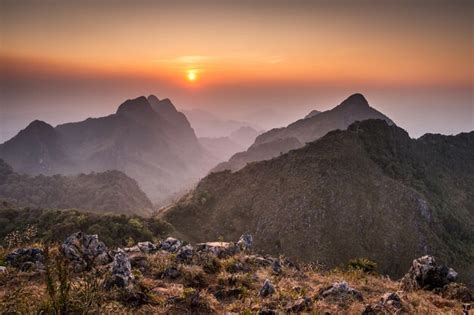Premium Photo Sunset Of Doi Luang Chiang Dao Mountain Landscape