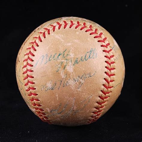 Hall Of Fame Signed Baseball With Early Mickey Mantle Signature