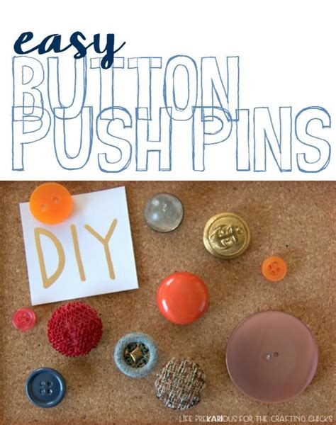 Diy Button Push Pins Push Pins Diy Diy Buttons Button Crafts