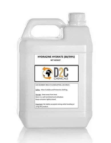 Industrial Grade Hydrazine Hydrate 80 99 5kg At Rs 750kg In Mumbai