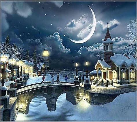 Winter Wonderland Christmas Landscape Christmas Desktop Wallpaper