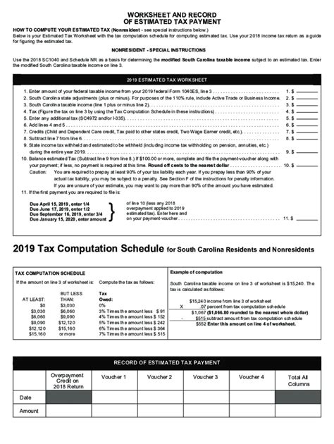 Sc Dor Sc1040es 2019 2024 Form Fill Out And Sign Printable Pdf