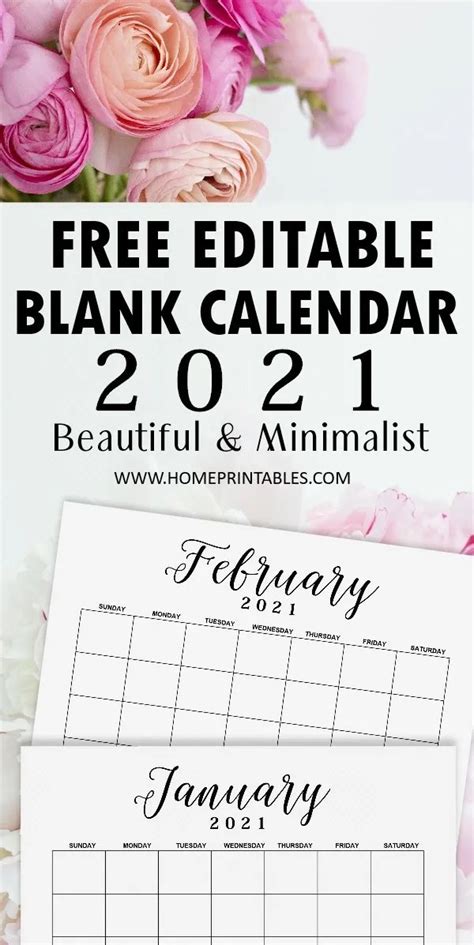 Editable Calendar 2021 Free Printable The Classic Edition Of Free