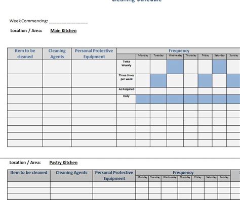Free Printable Cleaning Schedule Template Excel Printable Templates Free