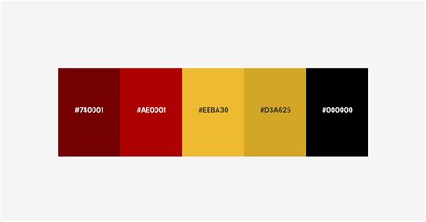Official Gryffindor Colors With Hex Codes
