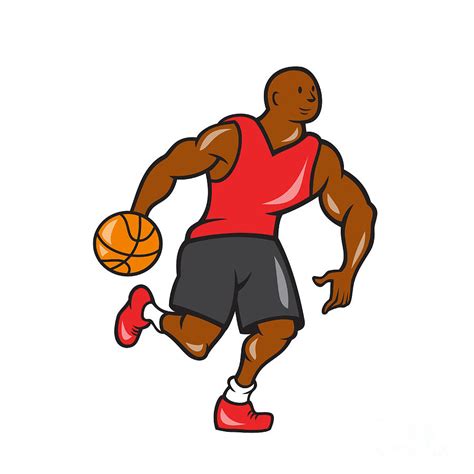 Basketball Player Dribbling Ball Cartoon Photograph By Aloysius Patrimonio