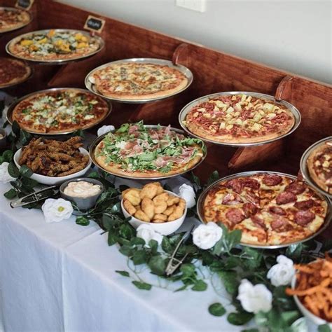 A Pizza Food Bar At Your Wedding Weddingdecorations Weddingfavors Weddingfoodanddrink In 2020