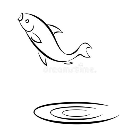 Fish Jumping Out Of The Water Stock Vector Illustration Of Forties