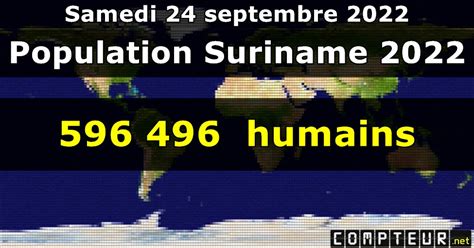 Compteur De La Population Suriname En Temps Réel 2022 ⏲️