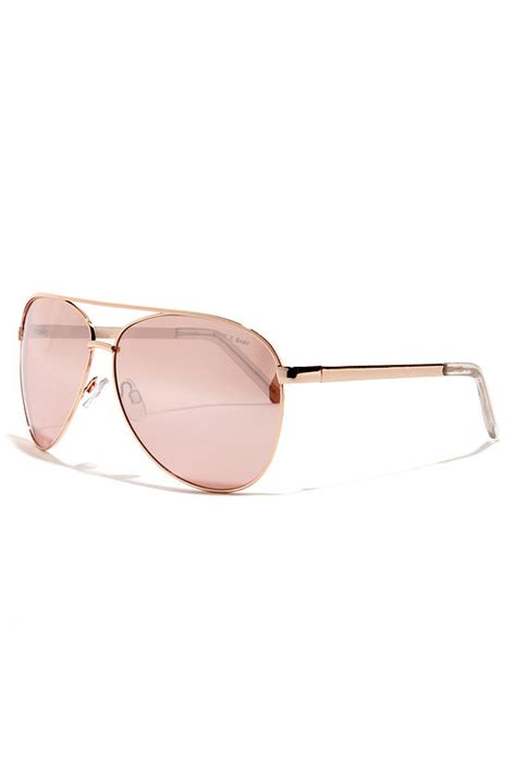 Quay Vivienne Gold Sunglasses Aviator Sunglasses 5000