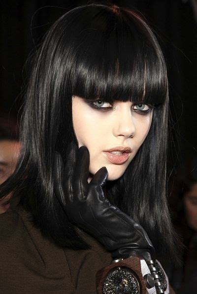 Frida Gustavsson Long Gothic Black Hairstyle With Bangs Exploring