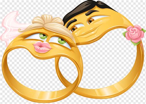 Pair Of Gold Rings Emoticon Smiley Emoji Wedding Anniversary Icon