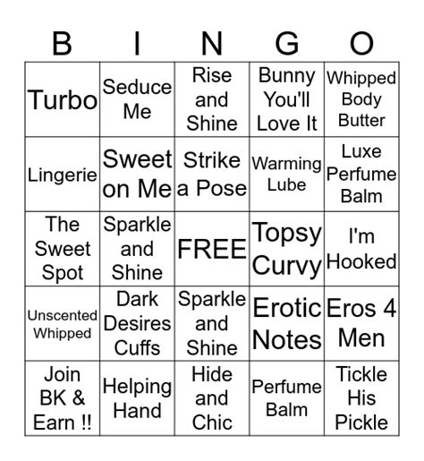 Kelz S Naughty Bingo Card