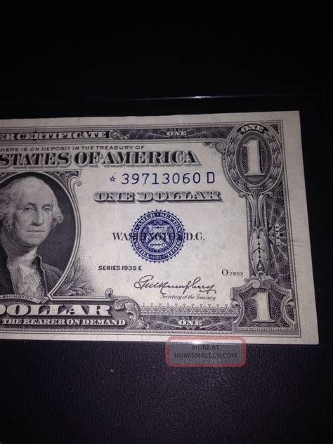 1935 E $1 Dollar Bill Blue Seal Silver Certificate Star Note Old Paper