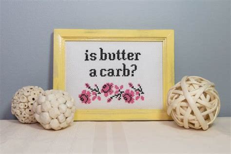 Самые новые твиты от is butter a carb? Original Finished Cross Stitch In Handmade Reclaimed Wood Frame -- 5x7 -- "Is butter a carb ...
