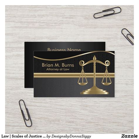 Law Scales Of Justice Lawyer Gold And Black Business Card