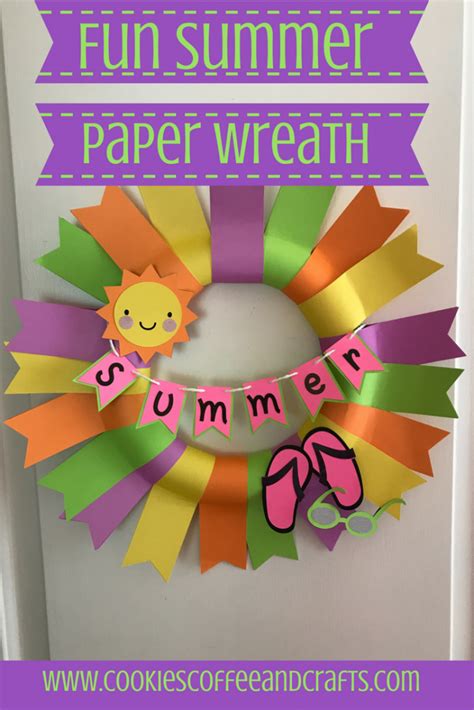 Fun Summer Paper Wreath Paper Crafts Crafts Scrapbook Paper Crafts