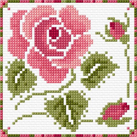 Χειροτεχνήματα Τριαντάφυλλα σταυροβελονιά Cross Stitch Rose Patterns