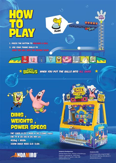 Spongebob Ticket Coaster Arcade Game Andamiro Usa