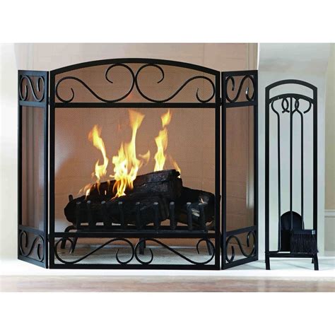 Shop Style Selections 5015 In Black Powder Coated Steel 3 Panel Scroll