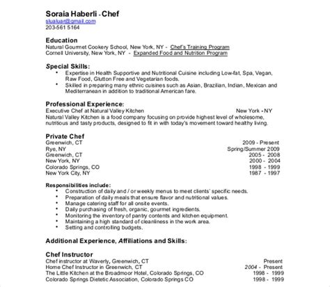 Indian Chef Resume Sample