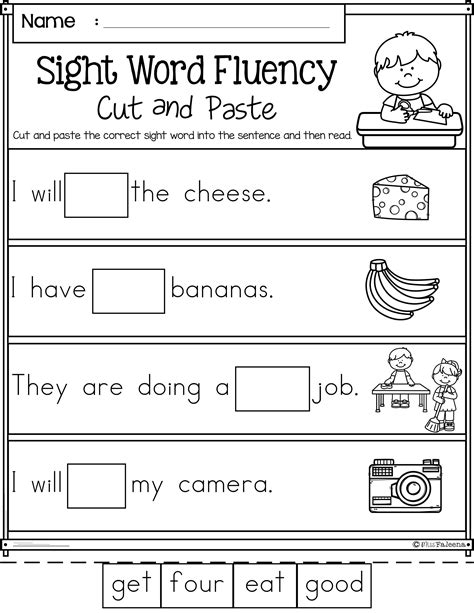 Cut And Paste Worksheets For First Grade Worksheet Answers