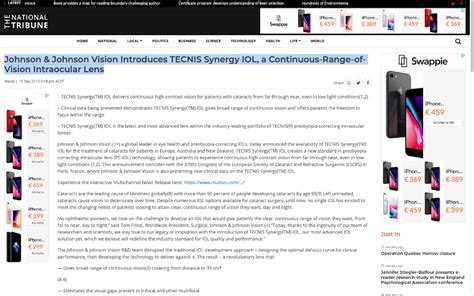 johnson and johnson vision introduces tecnis synergy iol a continuous range of vision intraocular