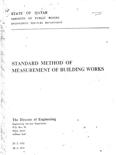 Standard Method Of Measurement Of Building Works