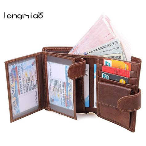Credit card wallet with zipper, genuine leather credit card holder with rfid blocking small accordion wallet. longmiao Best RFID Blocking Credit Card Holder Wallet Genuine Leather Men Wallets with Coin ...