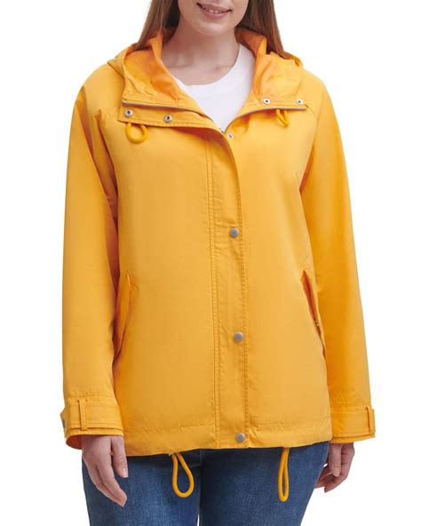 Levis Hooded Peached Water Resistant Rain Jacket In Orange Lyst
