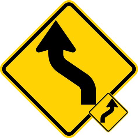 Warning Rightleft Reverse Curve Sign Striping Services And Supply
