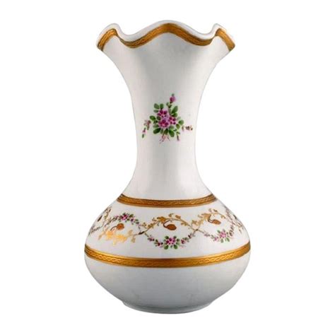 Antique Limoges Hand Painted Flowers Porcelain Vase Estate France For