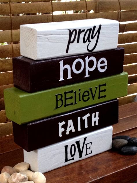 Faith Wood Word Block Set For Home Decor And Decoration Etsy