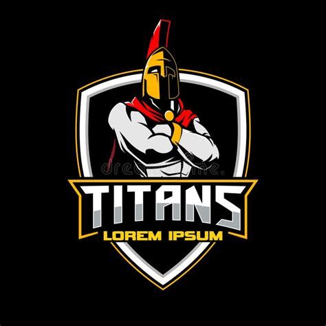 Titan Or Spartan Warrior Emblem Logo Template Stock Vector