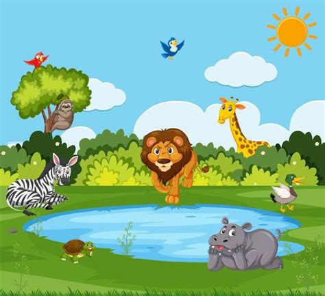Wild animal in nature 589042 Vector Art at Vecteezy