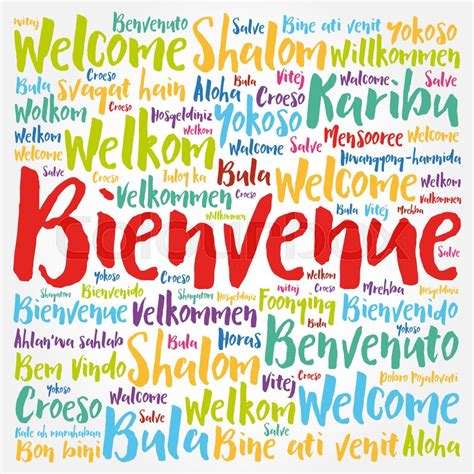 Bienvenue Welcome In French Word Stock Vector Colourbox