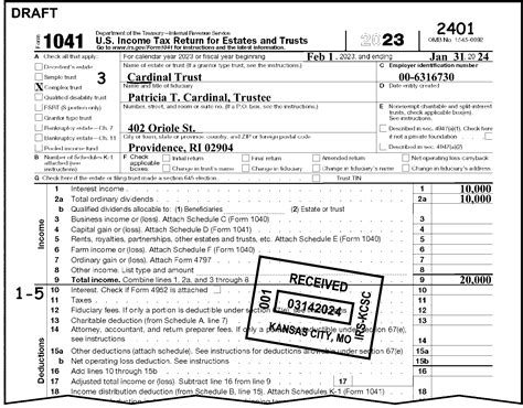 Irs Form 1041 For 2023 Printable Forms Free Online
