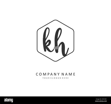 k h kh initial letter handwriting and signature logo a concept handwriting initial logo with