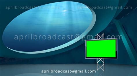 News Tv Studio Set Virtual Green Screen Background Loop Green