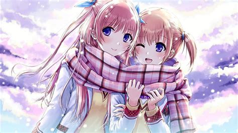 Winter Scarf Pretty Friend Adorable Sweet Nice Anime Anime Girl