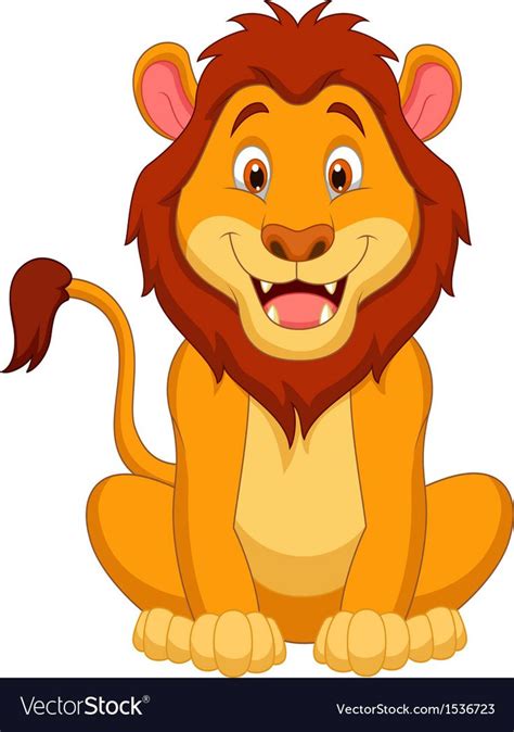 Vector Illustration Of Cute Lion Cartoon Download A Free Preview Or