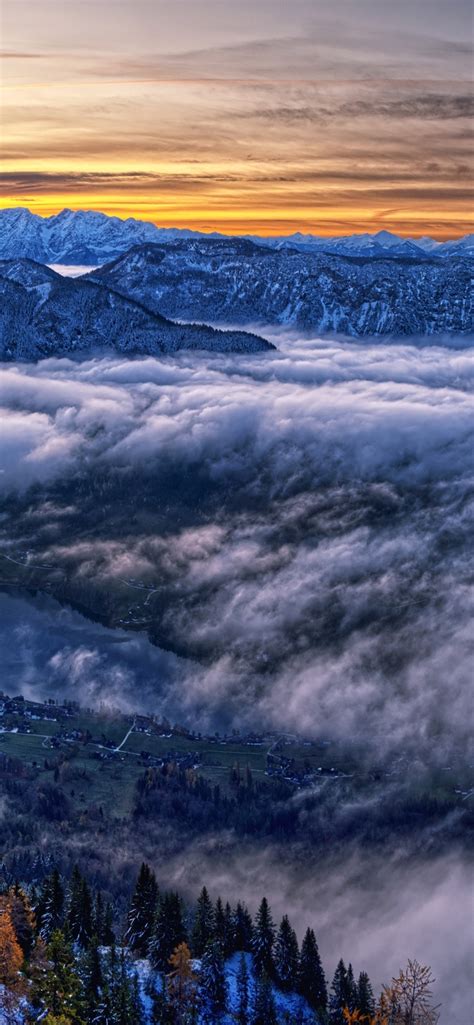 1242x2688 Austria Cloud Horizon Landscape Mountain Nature Panorama