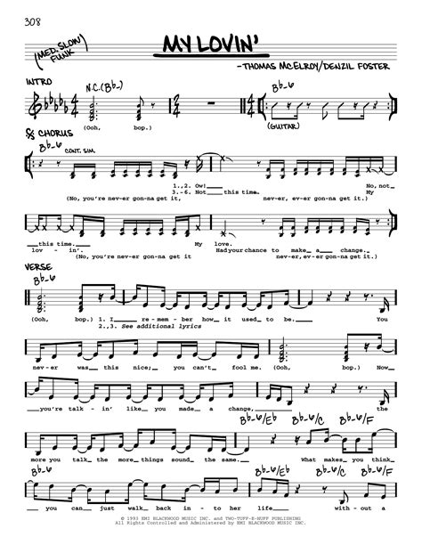 My Lovin You Re Never Gonna Get Sheet Music En Vogue Real Book Melody Chords