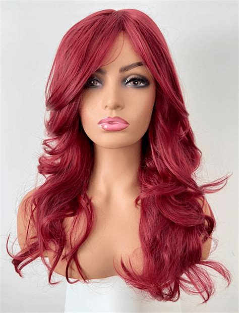 Burgundy Red Ladies Long Wig Danielle Wig Store Uk