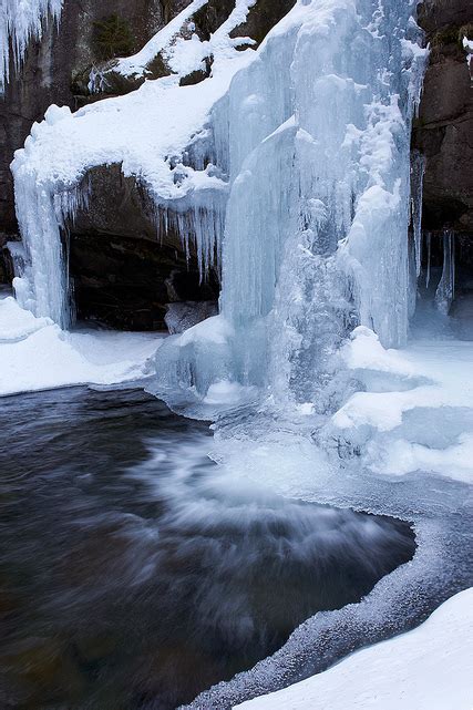 Frozen Waterfall Winter Scenery Waterfall Scenery