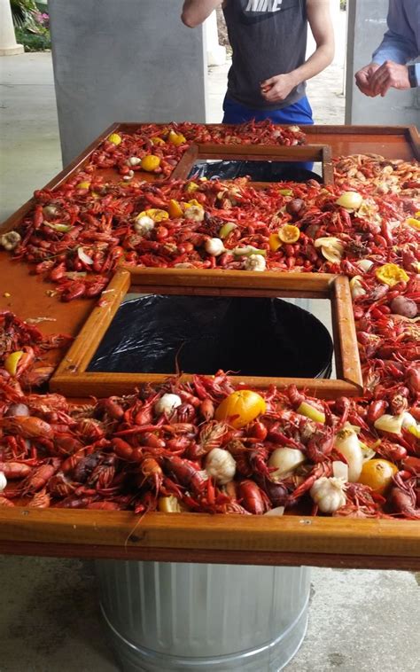 Crawfish In Louisiana Boiled With Potatoes Sausage Garlic Celery And