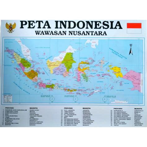 Jual Peta Indonesiapeta Negara Kesatuan Republik Indonesia Nkri