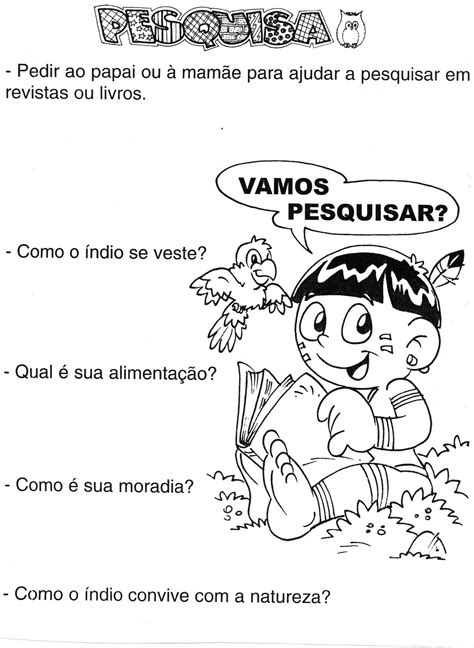 Atividades Sobre O Dia Do Indio 3 Ano