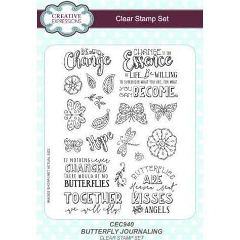 Creative Expressions A5 Clear Stamp Set Butterfly Journaling